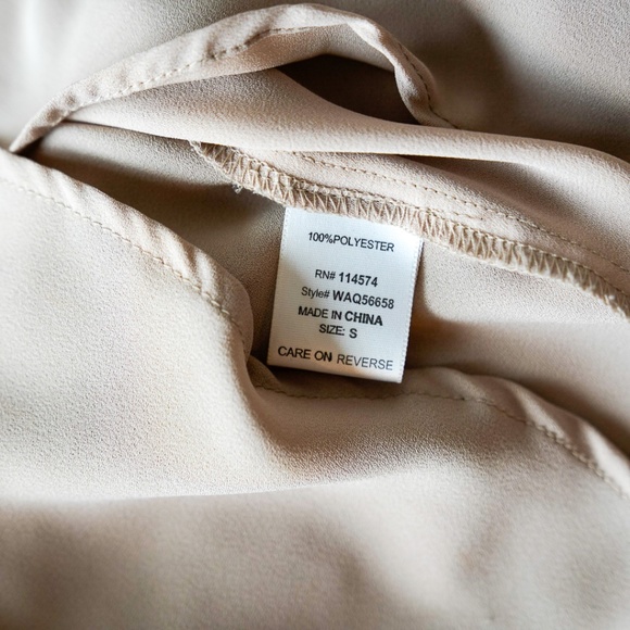 BELLATRIX Zip Front Blouse in Blush Nude, Size Small - Picture 5 of 7